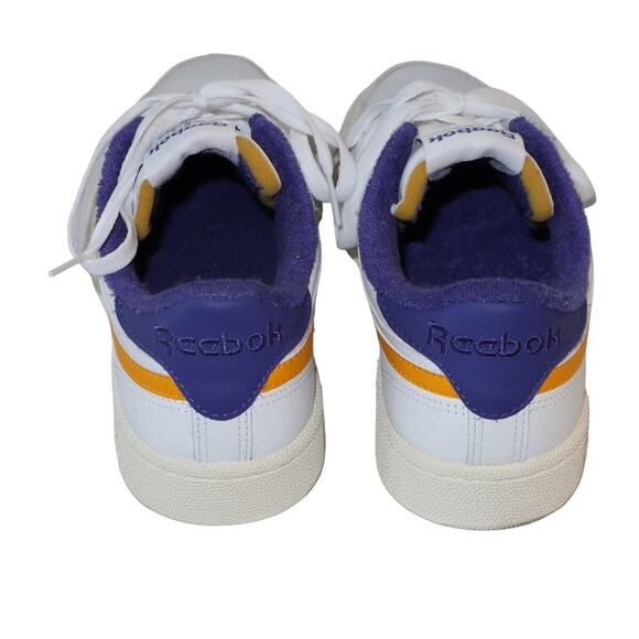 Men's Reebok Club C Revenge White Bold Purple Leather Sneakers Size 8 - GX0386 - Picture 4 of 7